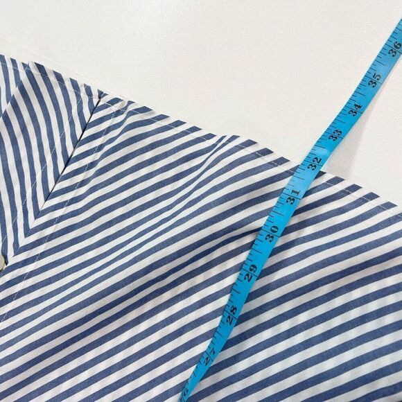 J. Jill Blouse Womens Large Blue & White Striped Button-Up Long-Sleeve Tunic Top - Picture 2 of 9